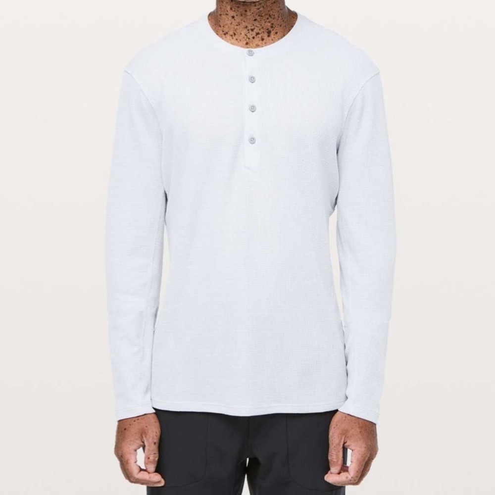 Lululemon Shift Stitch Henley Heathered Core Ultra Light Grey